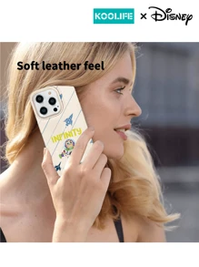 1 件 Koolife 卡通巴斯光年官方授权皮革纹理防摔手机壳，纤薄设计适用于 Apple 16/16 Pro Max/16 Pro/16/15/15 Pro/15 Pro Max/15 Plus/14/13/12/11 - 白色 - 查看 6