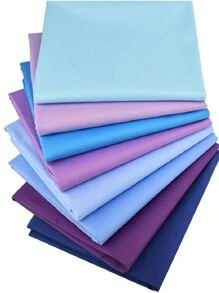 8 piezas de paquetes de tela cuadrada precortada, adecuada para acolchado, costura DIY, manualidades y telas de acolchado (unicolor) - Azul - Ver 18
