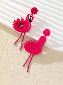 WinLeaf 1 对波西米亚串珠火烈鸟耳环