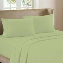 Luxurious Ultra Soft 4-Piece Bamboo Fiber Bed Sheet Set With Deep Pockets - Full Size - Sage - View 1