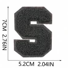 7CM，1 件，26 件，蓝色补丁，黑色补丁，粉色补丁，白色和黑色补丁，26 个蓝色英文字母 A-Z，闪亮字母时尚补丁，DIY 缝纫表达爱意，服装、裤子、帽子、牛仔裤、钱包等的独特装饰。 - 黑色 - 查看 15