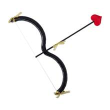 Cupid Bow And Arrow Set, Valentine's Day Cupid Costume Photo Props For Adults And Teens - Black - View 2