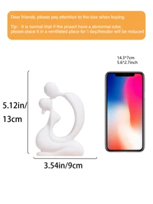 1pc Resin Couple Decorative Ornament, Love Statue Kissing Couple Abstract Sculpture Statue, Ceramic Endless Love Ornament, Home Decoration Figurine, Valentines Gift White Valentine's Day Birthday