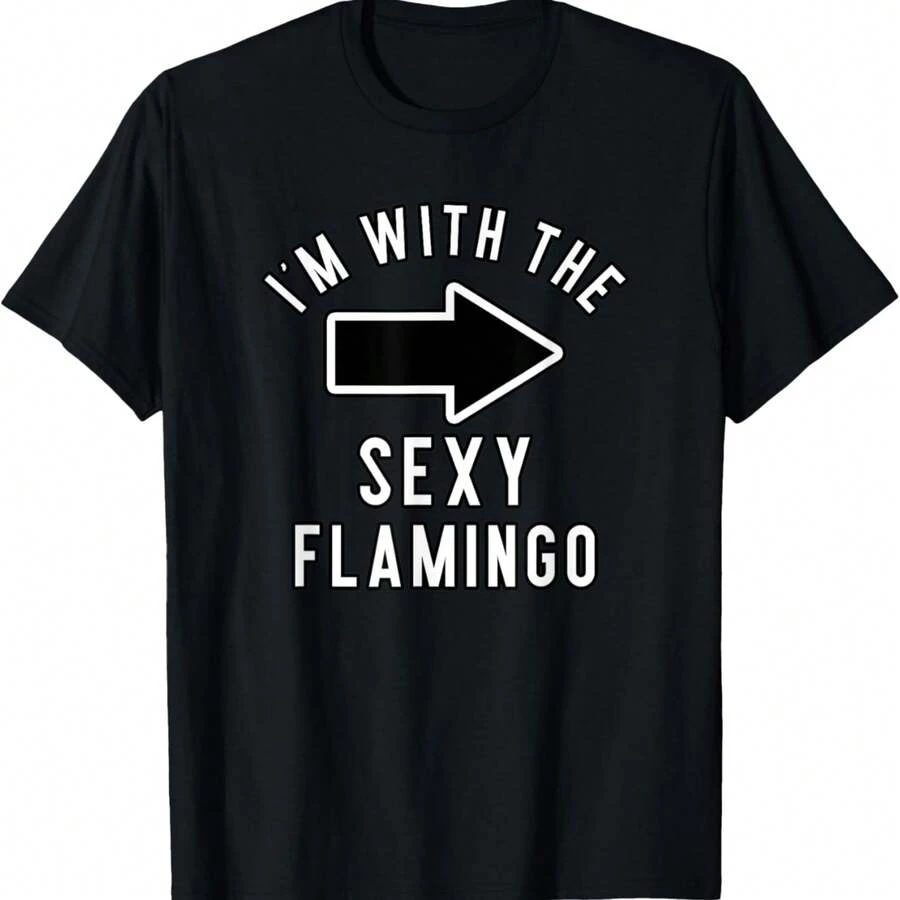 Couples Halloween Costume Shirts I'm With The Sexy Flamingo T-Shirt - Black - View 1