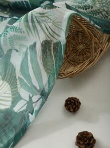 1pc Elegant Printed Breathable Desk Skirt, Simple Design - Green Leaf - View 5