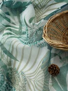 1pc Elegant Printed Breathable Desk Skirt, Simple Design - Green Leaf - View 4