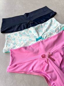 3 Calcinhas pala alta fio duplo cós alto fio dental lisas e estampada