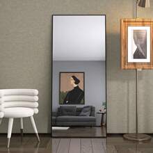 Comanlai Body Mirror Tempered Glass Makeup Mirror Large HD Wall Mirror With Hooks For Living Room Bedroom And Dressing Room Mirror 180x80cm Black Rectangular Frame - 黑色 - 查看 4