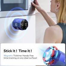 Đồng hồ hẹn giờ Pomodoro Llano Ticktime Octagon, Đồng hồ hẹn giờ khối năng suất để bàn, Đồng hồ hẹn giờ ADHD, Pomodoro tùy chỉnh, Tạm dừng & Tiếp tục, Tắt tiếng, Rung & Cảnh báo âm thanh có thể điều chỉnh, 3/5/10/15/30/45/60 M/Xám đậm - Màu xám đen - Xem 5