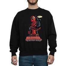 Marvel Mens Hey You Cotton Sweatshirt (Black) - 153gsm 100% Ringspun Cotton
