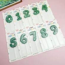 10 件/1 件绿色卡通恐龙数字 0-9 蛋糕装饰蜡烛，适用于生日周年纪念派对恐龙主题蛋糕装饰用品 - 彩色 - 查看 6