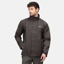 Regatta Great Outdoors Mens Outdoor Classic Matt Hooded Waterproof Jacket (Ash/Black) - 100% Polyester