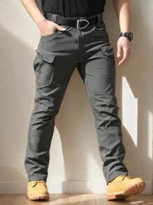tooluck Men's Tactical Pants Waterproof Ripstop Cargo Pants Lightweight Multi-Pocket Hiking Pants (No Waistband) - Xám - Xem 3