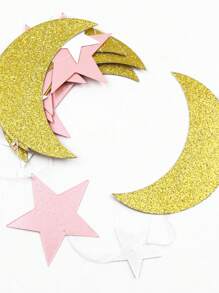 1pc 2M Star & Moon Paper Garland, Ramadan Moon & Star Hanging Decorations - Multicolor - View 8