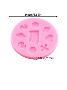 1pc Poker Silicone Mold Chocolate Candy Mold Dice Poker Paper Cup Cake Decoration DIY Cake Decoration Tool Candy Clay Resin Mold - Pink - View 9