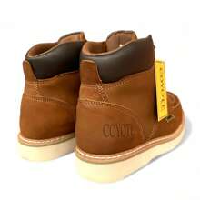 BOTAS DE TRABAJO AGUJETA PIEL SUAVE LIVIANAS SUELA POLIURETANO MAXIMA CALIDAD COYOTE - Naranja Quemada - Ver 8