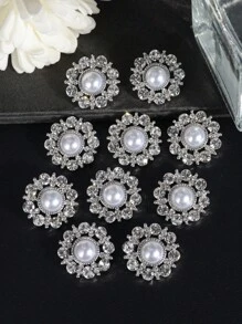 8 件/套向日葵镂空水晶水钻仿珍珠金属纽扣,适用于女士婚纱、衬衫、毛衣、夹克装饰、DIY 工艺品、珠宝礼盒、缝纫配件 - 彩色 - 查看 20