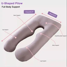 Pregnancy Pillow U Shaped Maternity Pillow Support Back Hips Legs Belly Sleeping - Purple Gray - View 3
