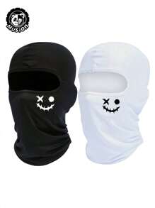Musion 1pc Halloween Smile Face Print Ski Mask Balaclava Face Mask For Men Women UV Protection Windproof Scarf For Snowboard Motorcycle Skull Skeleton