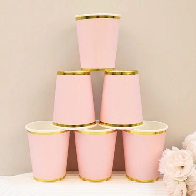 10/20/60个装，高级蓝色烫金纸杯（9盎司） - 优雅一次性饮具，适用于各种派对和活动、婚礼和生日用品、家居和派对装饰