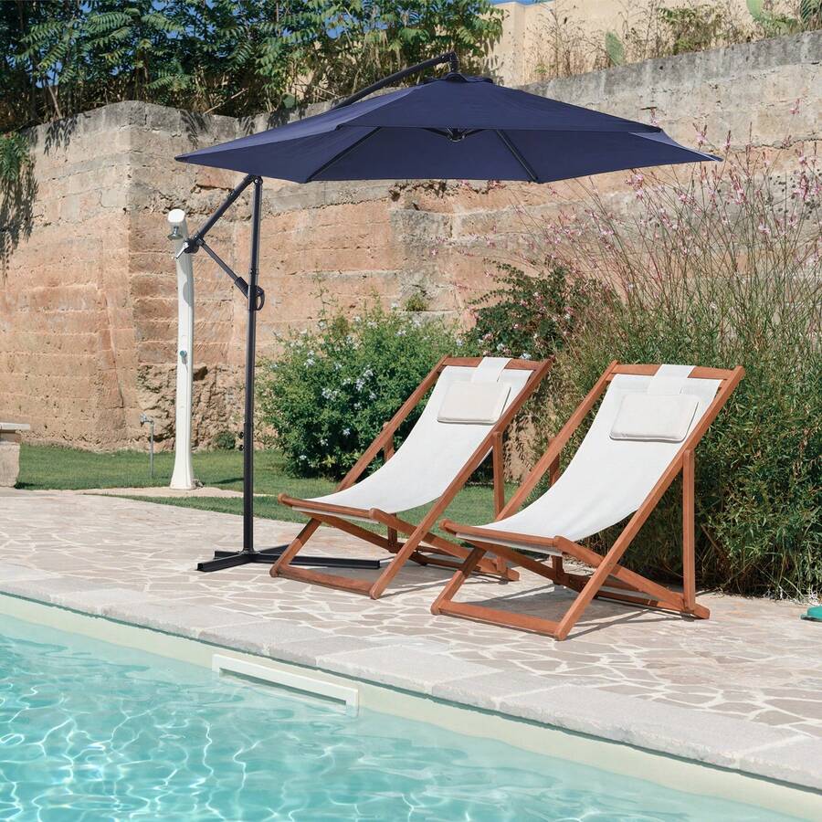 10ft Cantilever Patio Umbrella, Offset Hanging Outdoor Table Umbrella