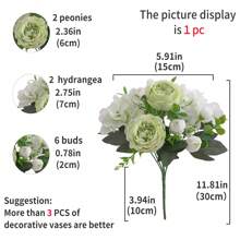 1/4 peças Buquê de Flores de Hortênsia de Seda Artificial Peônia para Decoração de Casamento DIY, Material de Grinalda, Flor para Segurar pela Noiva, Flor de Pulso, Flor de Peito, Decoração de Flor na Cabeça, Acessórios, Decoração de Carro de Casamento, Decoração de Arco do Portal, Decoração de Casa, Sala de Jantar, Quarto, Decoração de Vaso, Materiais de Decoração de Festa de Aniversário, Presente de Dia dos Namorados e Ano Novo
