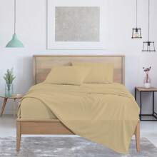 Luxurious Super Soft 4-Piece Bamboo Sheet Sets - Multiple Colors & Sizes Available - 米色 - 查看 1