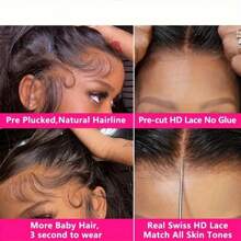4x4 Body Wave Lace Frontal Wig - 100% Real Human Hair, Black, Fluffy & Natural Look, Perfect For Daily Wear Or Special Occasions 200% Density 4x4 Swiss HD Lace Frontal Body Wave Human Hair Wig Bye Bye Knots Pre Cut Glueless Wear And Go Body Wave Human Hair Wig Pre Plucked With Baby Hair Long Human Hair Wig