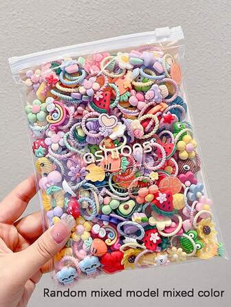 60 件装多色高弹力不伤发带，女孩马尾辫发饰，甜美头带，日常使用