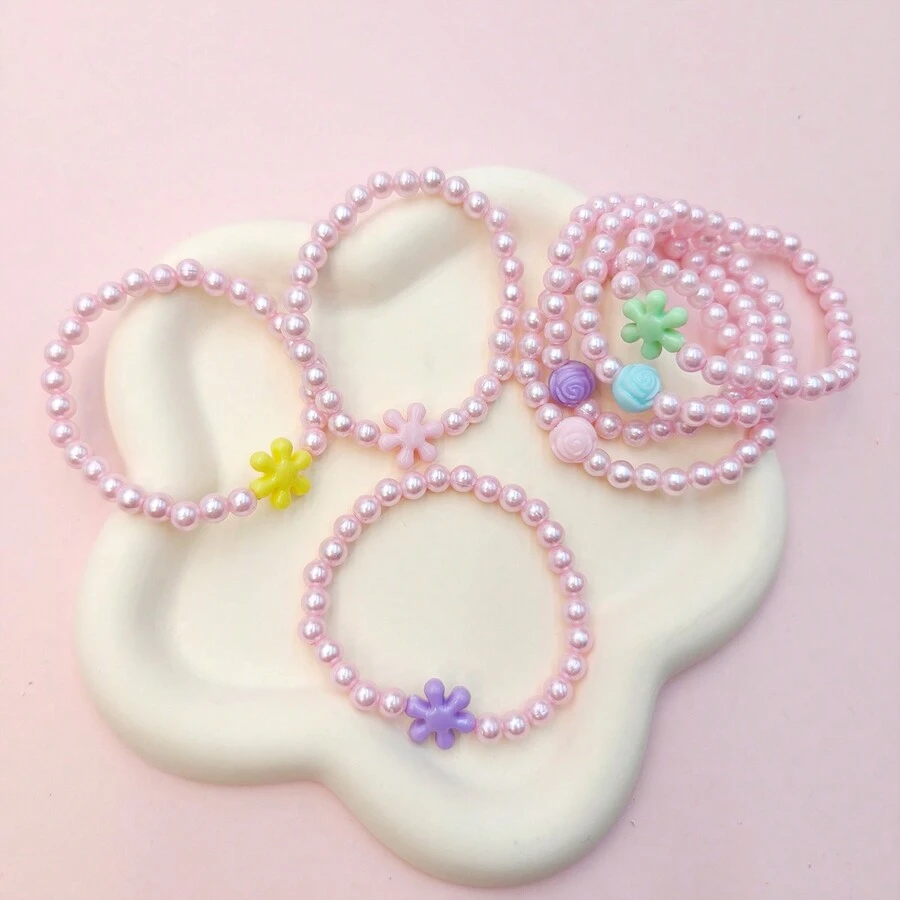 10 件随机颜色手链、派对礼物、课堂奖品、生日礼物、小礼品袋、圣诞礼物、情人节礼物 - 粉色 - 查看 1