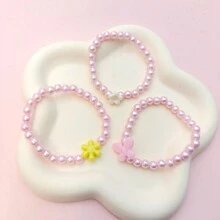 10 件随机颜色手链、派对礼物、课堂奖品、生日礼物、小礼品袋、圣诞礼物、情人节礼物 - 粉色 - 查看 3