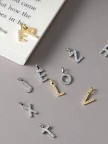 GAGAFEEL 1 Simple Elegant S925 Sterling Silver Full Zirconia 26 Letter Pendant Necklace For Couples DIY Abbreviation Of Name Necklace For Valentine's Day Gift Valentines