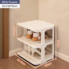Multi Layer Shoe Rack Sorting Rack, Multi-Layer Space Saving Storage Rack, Household Small Entrance Shoe Rack - White - View 10