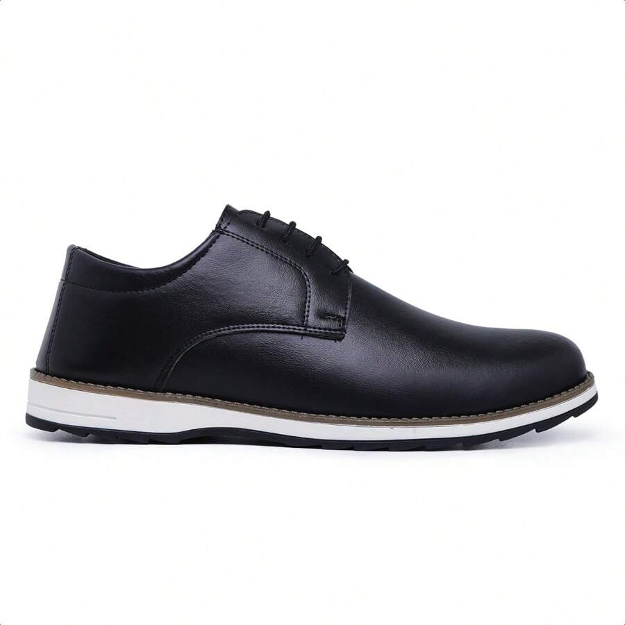 Men's Oxford Casual Lace-Up Dress Shoes In Black - 黑色 - 查看 1