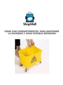 Cubeta De Carrito Con Exprimidor 20 Litros Plastico - Multicolor - Ver 4