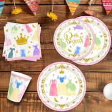 Princess Castle Birthday Party Supplies Plates And Napkins Set For 10 Guests Watercolor Pastel Rainbow Birthday Party Decorations Fairy Tale Party Tableware Plate, Fork, Napkins - 20241122-fM-princess Tableware - View 6