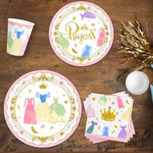 Princess Castle Birthday Party Supplies Plates And Napkins Set For 10 Guests Watercolor Pastel Rainbow Birthday Party Decorations Fairy Tale Party Tableware Plate, Fork, Napkins - 20241122-fM-princess Tableware - View 7