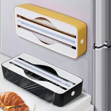 1 pezzo Taglierina per pellicola plastica 2 in 1, taglierina multiuso per carta da forno e alluminio, con ventosa/magnetica, adatta per pellicola plastica, carta da forno, carta per friggere, alluminio e altro, versatile per diverse dimensioni, adatta anche come regalo