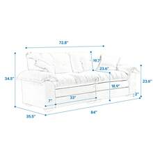 84" Chenille Sofa Small Sofa Loveseat Deep Seat Sofa Couch With 2 Throw Pillows & Memory Foam For Living Room Apartment Office Lounge - Xám - Xem 11
