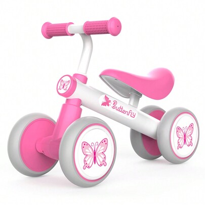 Baby Balance Bike 1/2/3 Years Old Boys & Girls Gift Durable Toddler Riding Toy With Silence Wheel Kid-Friendly Non-Slip Tires For Indoor & Outdoor Adventures Infant Balance Training Bike, Butterfly/Football/Rocket