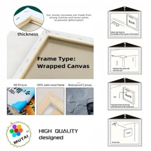 1pc Framed Canvas Wall Art Poster Print Santa And Mrs. Claus Dancing By Cabin Canvas Classic Oil Painting Art Home Decor For Living Room, Bedroom, Office