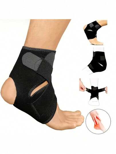 داعم كاحل قابل للتعديل للرجال والنساء والمراهقين - مثالي للتواءات والتهاب وتر أخيل وإصابات القدم - مناسب للعب كرة السلة والجري، قطعة واحدة (قدم واحدة فقط) من اكسسوارات الجيم