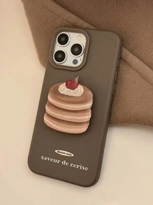 1 pieza Estuche protector de teléfono vintage, estilo dibujos animados lindo y suave, con soporte, compatible con las series Apple 16/15/14/13/12/11, adecuado para otoño/invierno