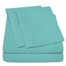 Luxurious Ultra Soft 4-Piece Bamboo Fiber Bed Sheet Set With Deep Pockets - Full Size - Sky Blue - View 3