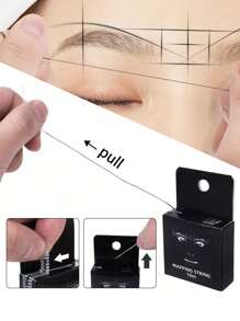 1 pieza Mini regla de plástico para cejas, herramienta de dibujo de cejas, mini calibre vernier de doble escala de plástico, regla de tatuaje de cejas con micrograba, regla de maquillaje permanente, herramienta de maquillaje, regla de cejas + línea de posicionamiento de cejas (tinta negra), obsequios, viaje, cosas baratas, artículos esenciales de viaje - Negro - Ver 4