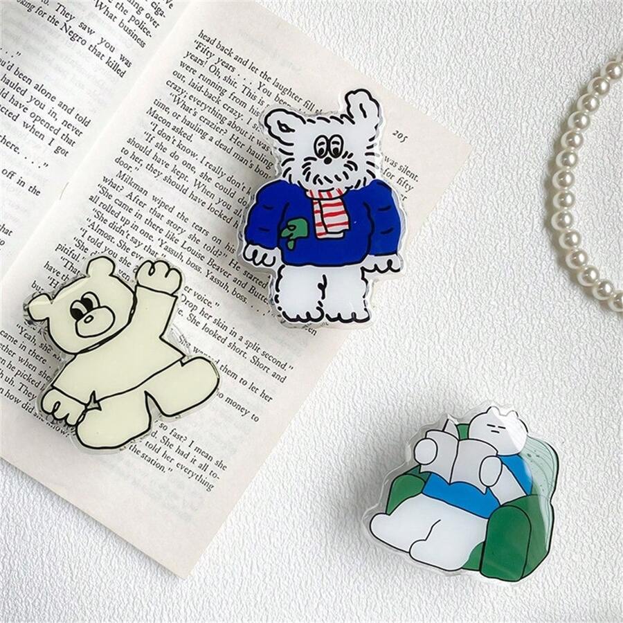 Găng tay giữ điện thoại di động Bear Airbag dễ thương có thể dán lại có thể thu vào để bàn di động xem TV - Nhiều màu - Xem 1