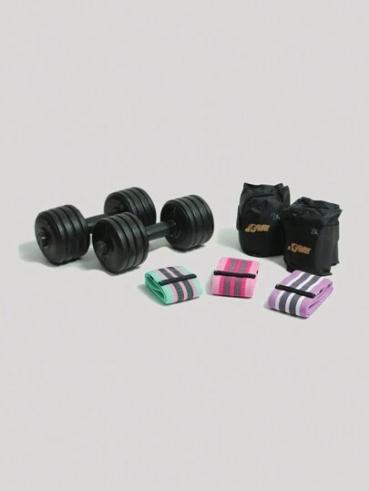 Kit de polainas de 2 kg ligas de tela 3 resistencias par mancuernas 35 kg set entrenamiento fuerza gimnasio accesorios fitness musculación equipo completo ejercicios funcionales robusto