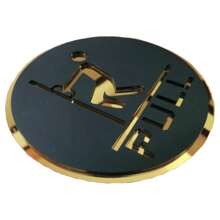 10.16cm Sliding Double-Sided Door Sticker, 1 Transparent Glass Door Logo Sticker Made Of Acrylic Material - Gold - View 3