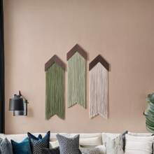 1 szt. Makrama ścienna, gobelin dekoracyjny w stylu boho, ręcznie robiony gobelin ścienny z frędzlami, ozdoba tła