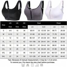 2PCS Sports Fitness Women Yoga Bra Padded Wirefree Cami Vest Camisole Tank Top Front Zipper Breast Lift Up Push Up Crop Tops Bralette Racer Back Zipper Workout Running - Black+Grey - View 11